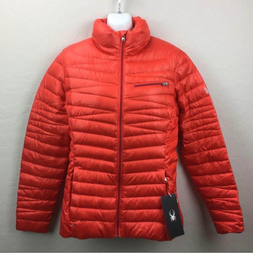 Women Spyder Timeless Insulator Down Ski Jacket size Medium, Orange, NWOT